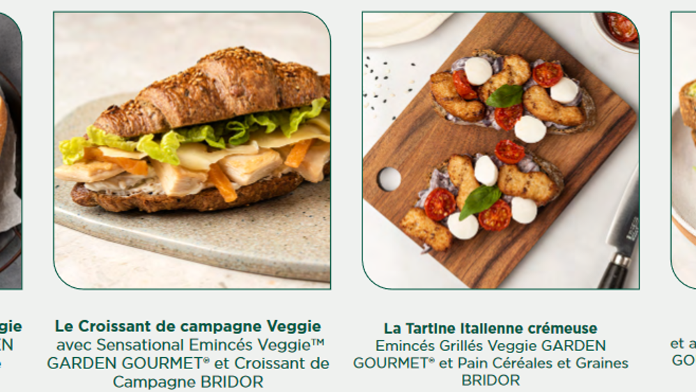 Quelques recettes snacking pensées par Bridor et Garden Gourmets